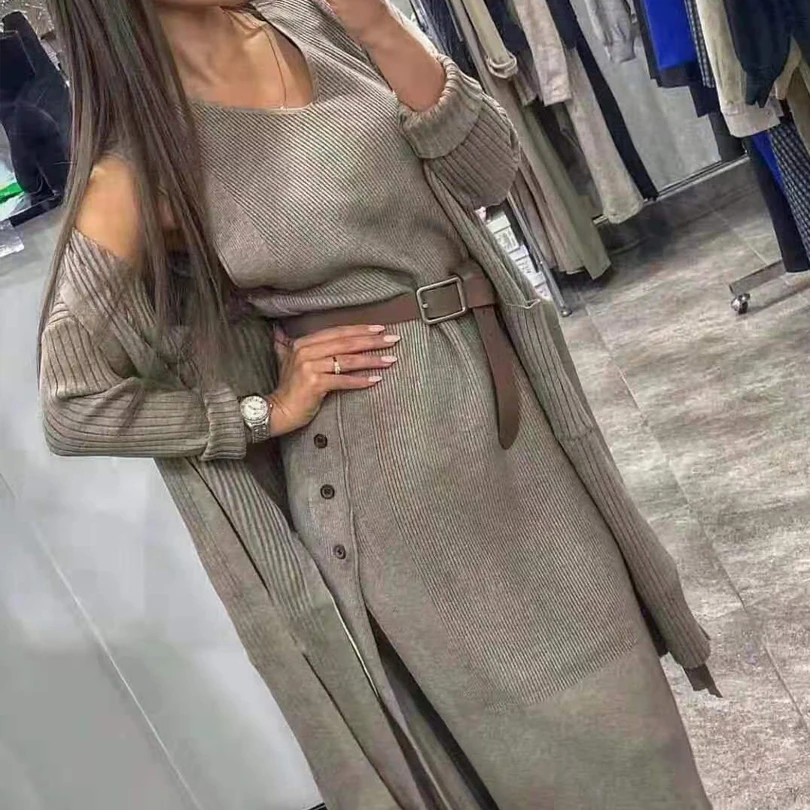 Женский трикотажный костюм Taotrees комплект из двух предметов вязаный кардиган