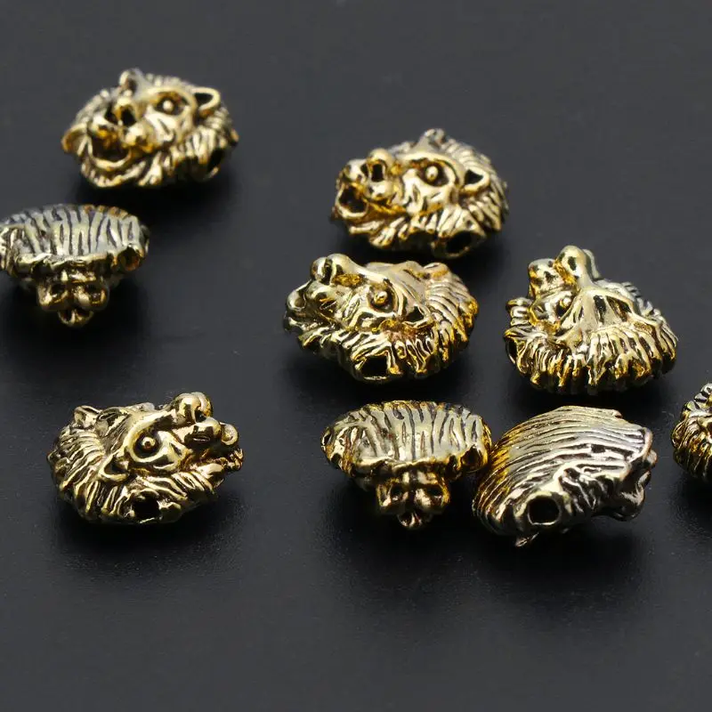 10 шт. металлические бусины-разделители в виде головы льва | Украшения и