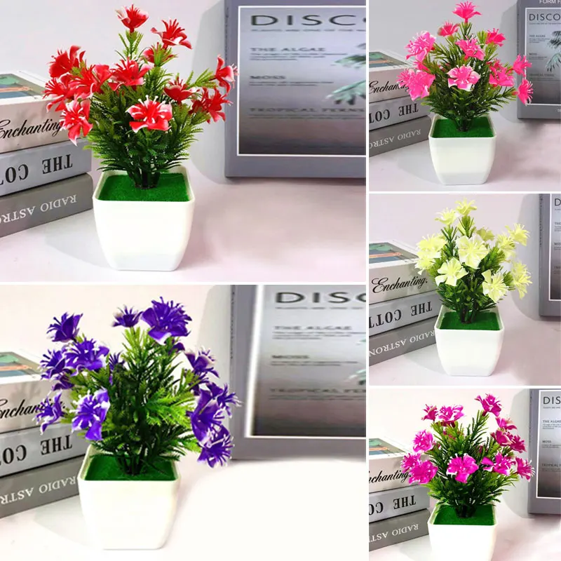 Имитация в горшках поддельный цветок маленький вишневый бонсай набор имитация