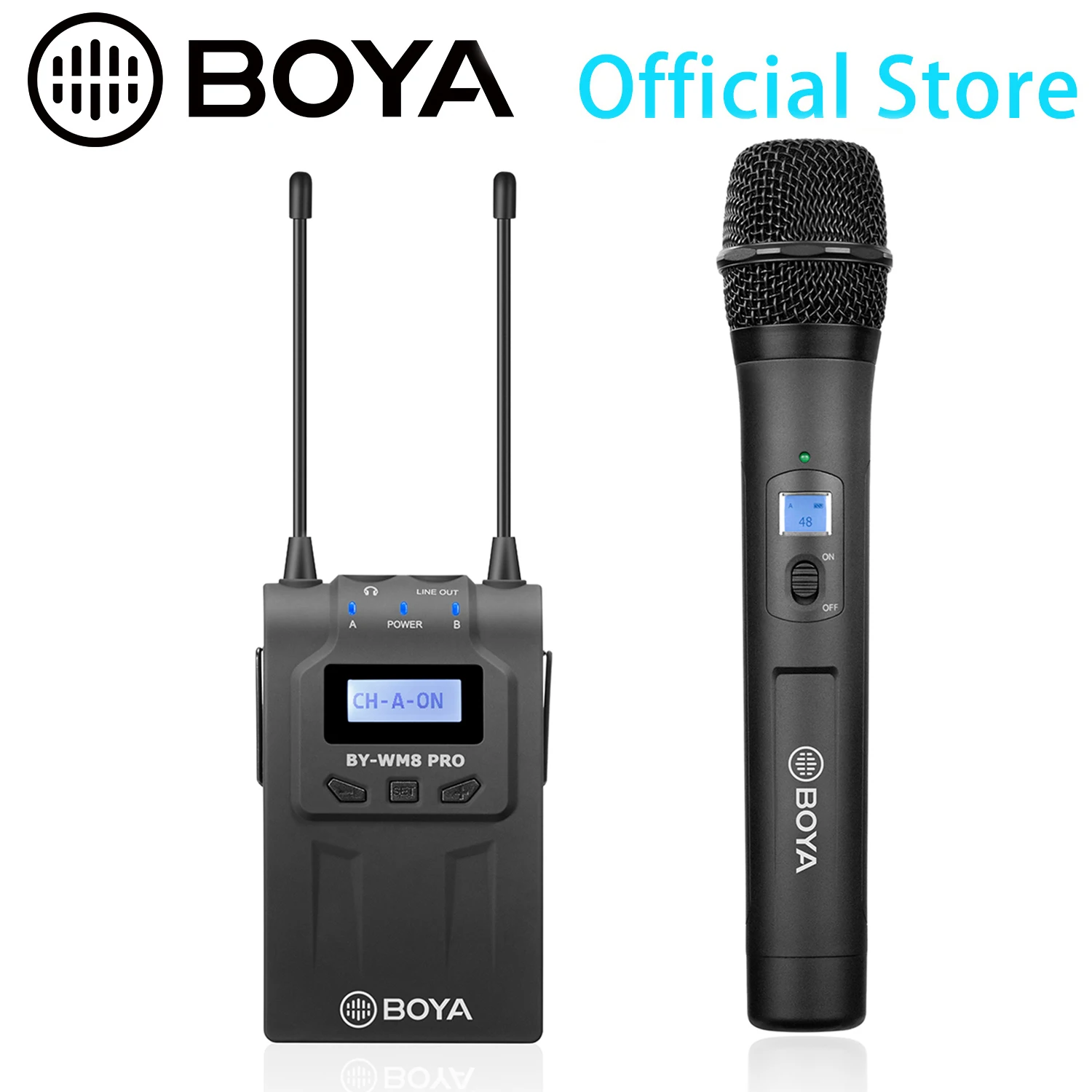 BOYA BY-WM8 PRO K3 UHF Dual-Channel Condenser Wireless Microphone for PC Mobile Smartphone Camera Interview Streaming Youtube