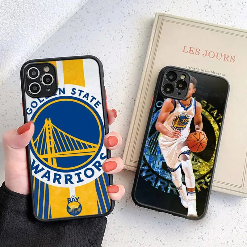 

Basketball Golden State Warriors Phone Case Black Transparent Matte For IPhone 7 8 11 12 S Mini Pro X XS XR MAX Plus Cover Shell