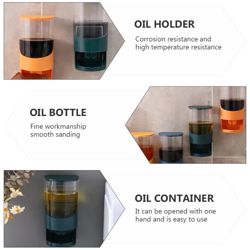 

1pc Reusable Wall-mounted Oil Bottle Oil Container Vinegar Holder for Kitchen