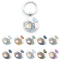 disney pretty princesses space suit dressing key rings glass cabochon cartoon pendant keychains for decorative accessories fsd11