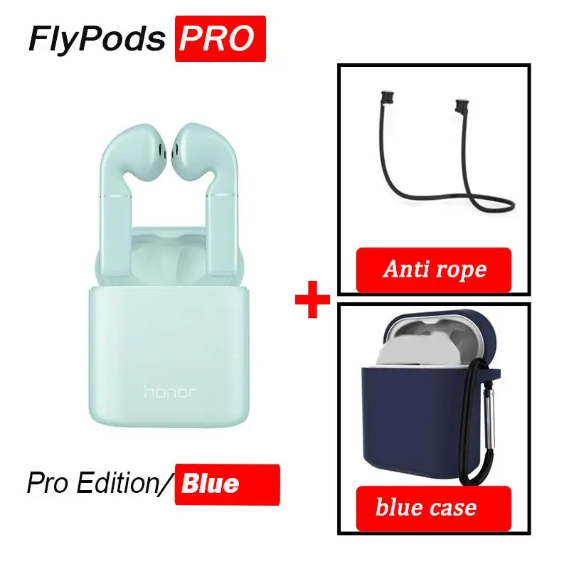 blue pro blue case Honor Flypods/flypods pro Беспроводные сенсорные водонепроницаемые динамические наушники с управлением беспроводным зарядным устройством Bluetooth 5,0 - Цвет: blue pro blue case