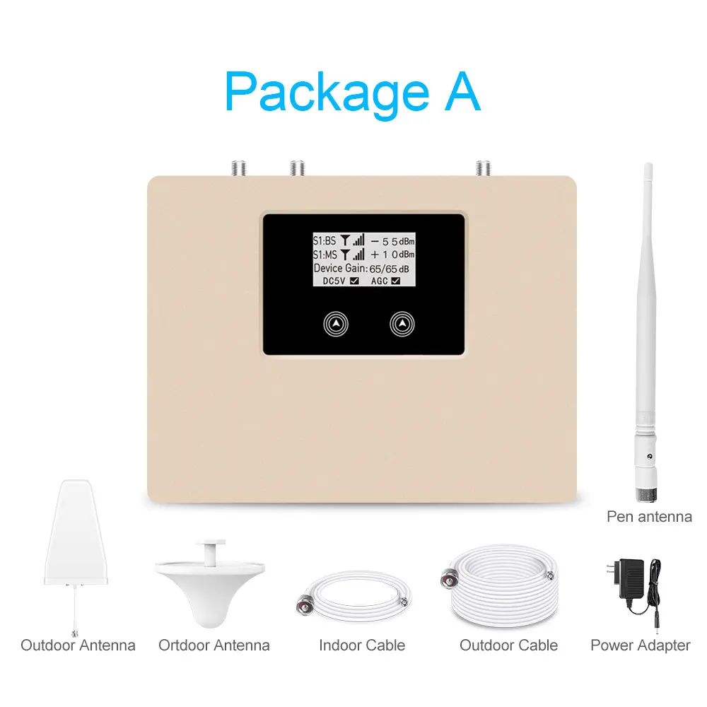 

New Upgrade, Intelligent Dual 900/1800MHz mobile signal booster 2G 4G Cellular amplifier GSM LTE mobile signal repeater kit