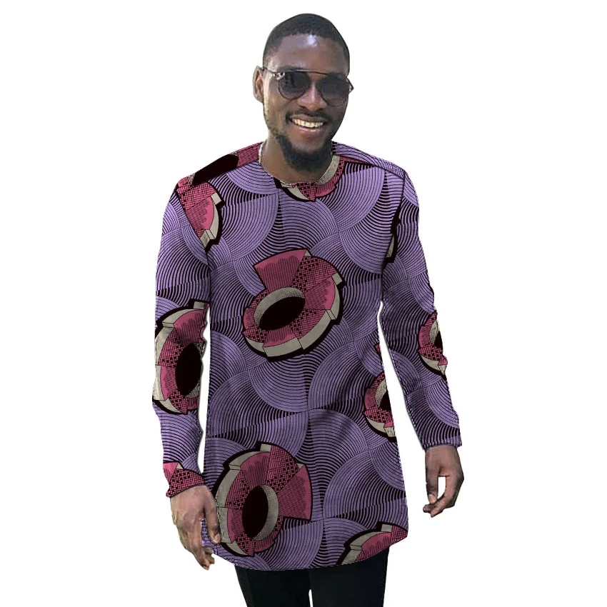 Африканская одежда мужская рубашка под заказ Анкара наряд топ с длинными