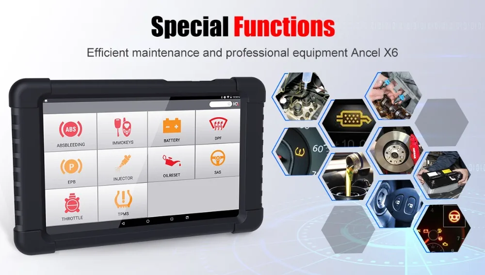 Ancel X6 Bluetooth OBD2 сканер ABS подушка безопасности масло EPB DPF Сброс Профессиональный OBD2 Автомобильный сканер бесплатное обновление автомобиля диагностический инструмент