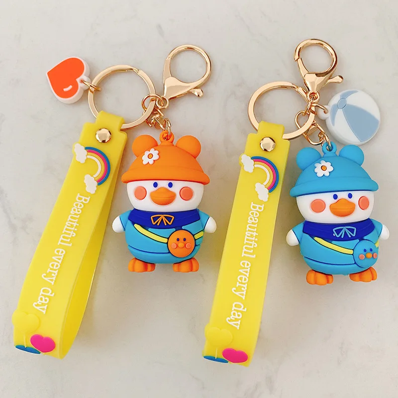 Детская Веселая кукла брелок утка сумка в форме сердца Радуга кулон маленький