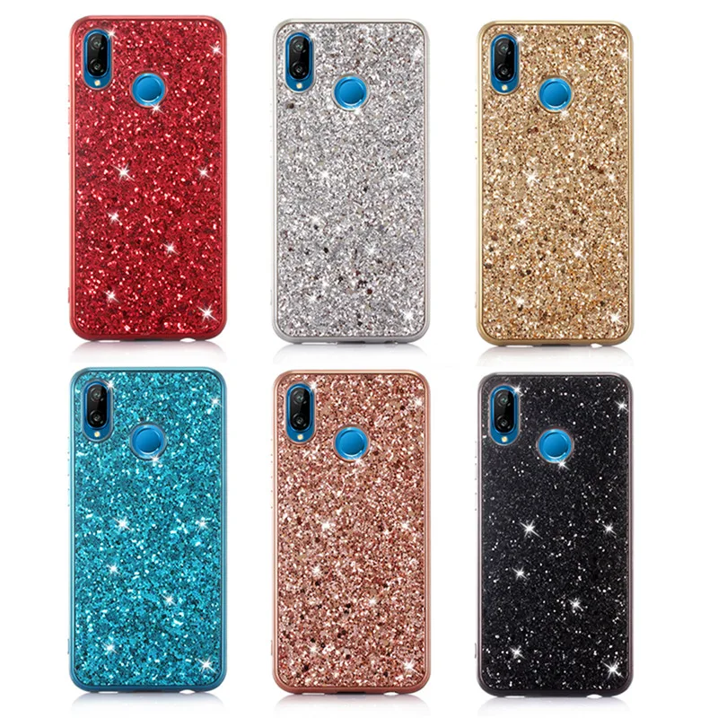 Силиконовая задняя крышка KQJYS с блестками и кристаллами для Huawei Nova 3i P20 Lite чехлы