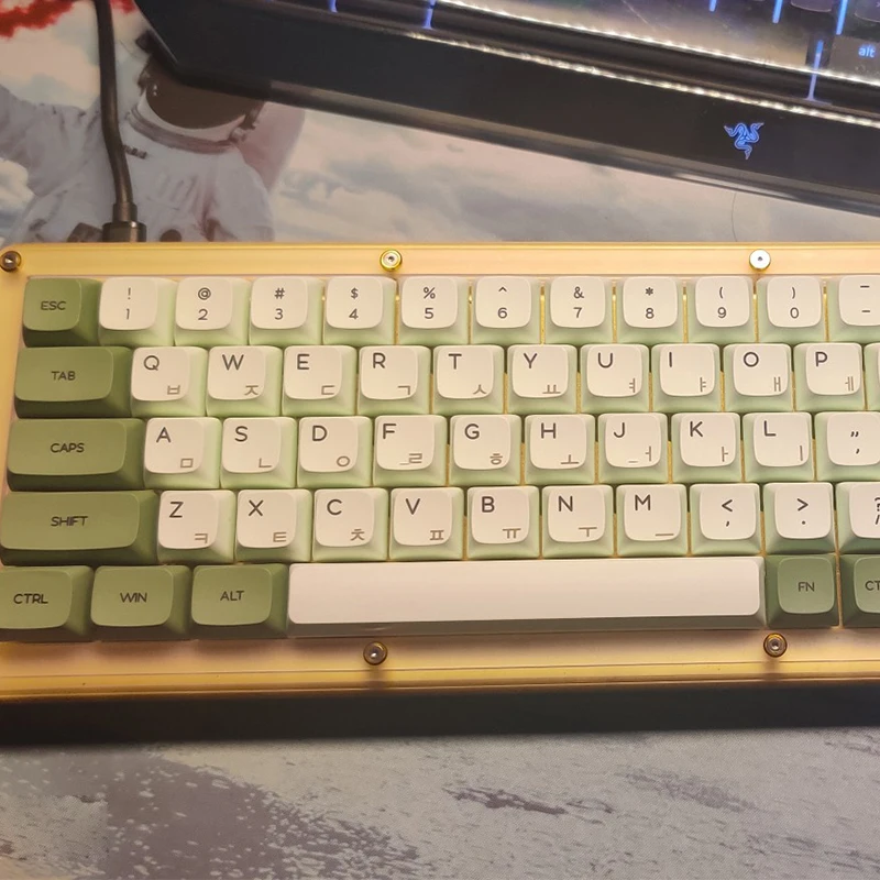 Matcha Keycaps Sublimação Semelhante Xda Perfil Russo Japonês Coreano 125 Chave Keycap Teclado Mecânico-tampa Pbt