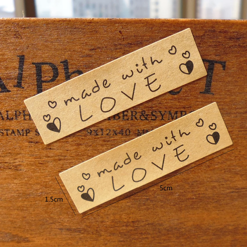 

free shipping 1200pcs Kraft Baking Package Sticker Handmade with love DIY Gift Sealing Sticker Christmas Stickers