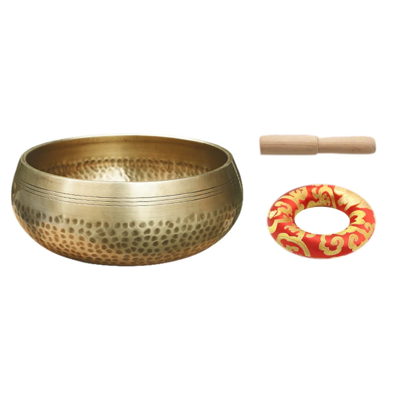 

Nepal Handmade Copper Buddha Tibet Bowl Ritual Music Therapy Chime Tibetan Singing Bowl Buddhist Practice Device 15cm