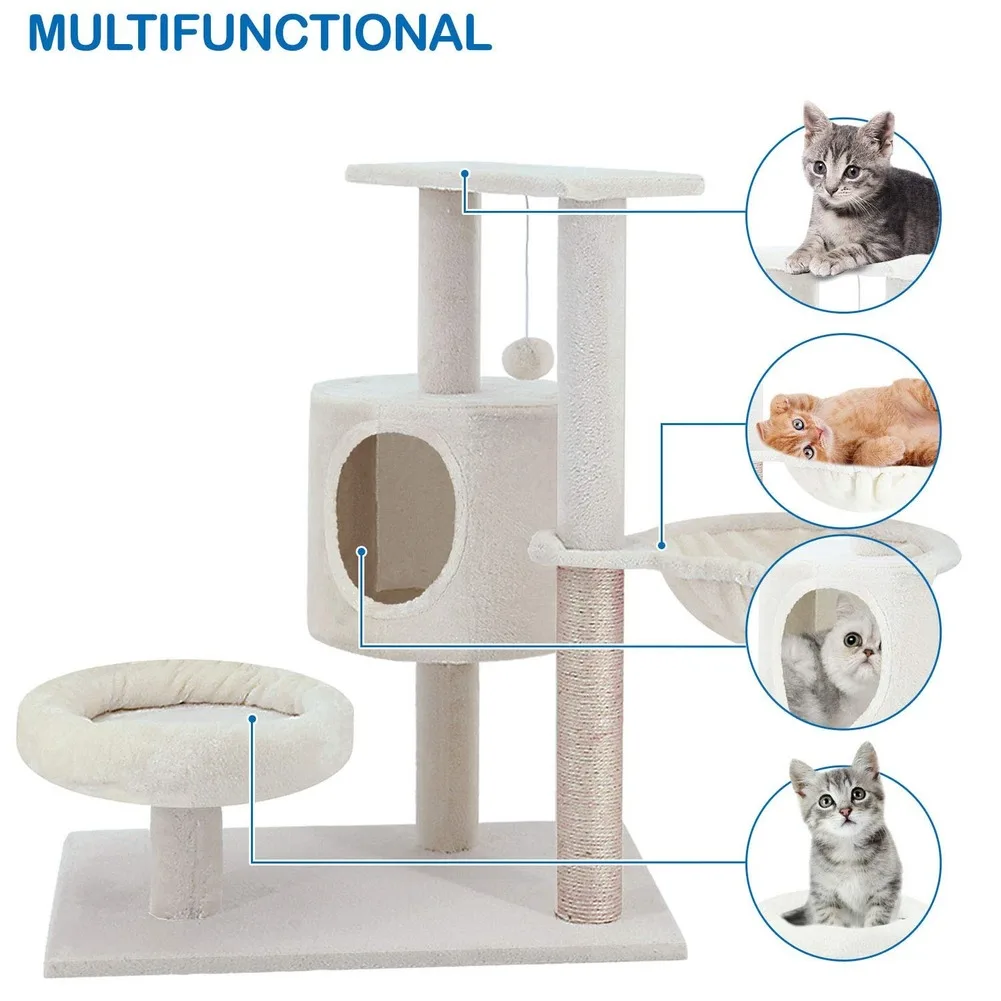 Кошка дерево играть башня кровать тренажерный зал белая мебель для домашних