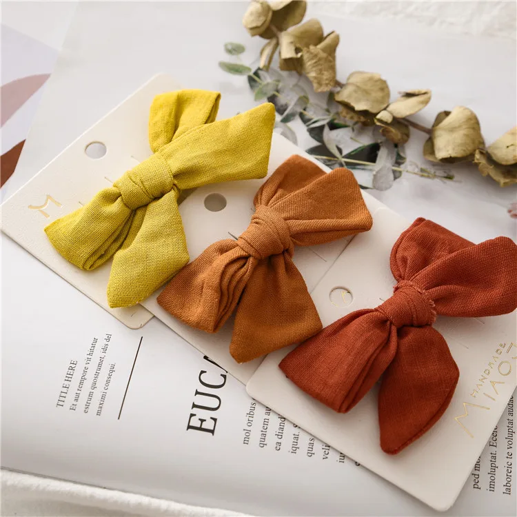 Детская булавка для волос из ткани с бантом, боковой зажим для девочек, аксессуары для волос в японском и корейском стиле.