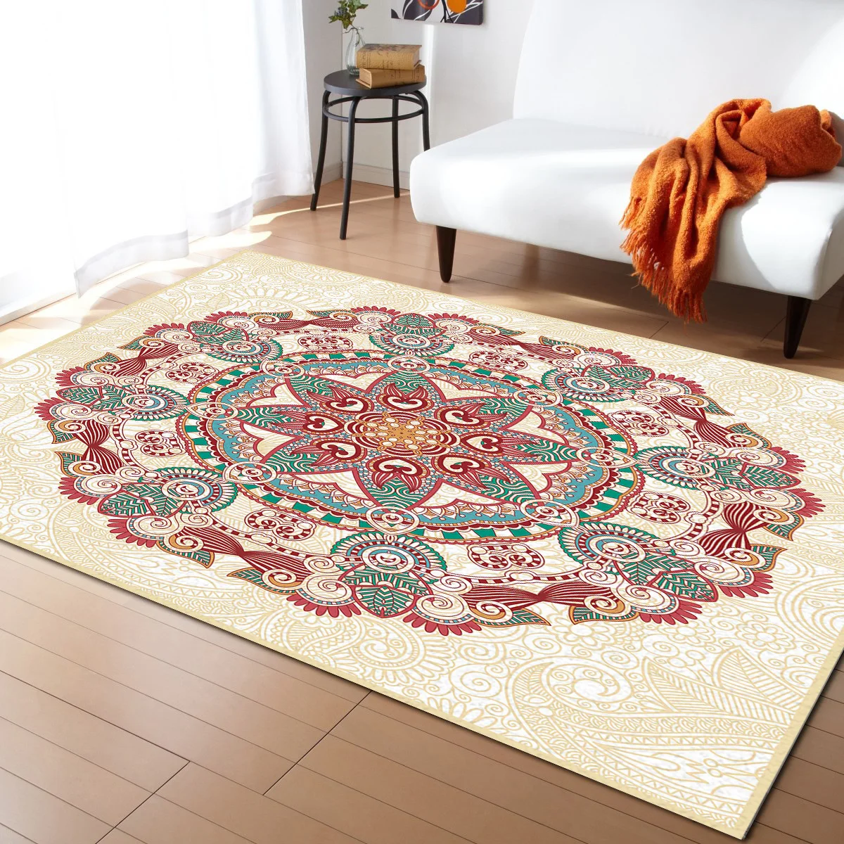 

Round Paisley Pattern Pattern Carpets for Living Room Bedroom Area Rug Kids Room Play Mat 3D Printed Home Large Carpet