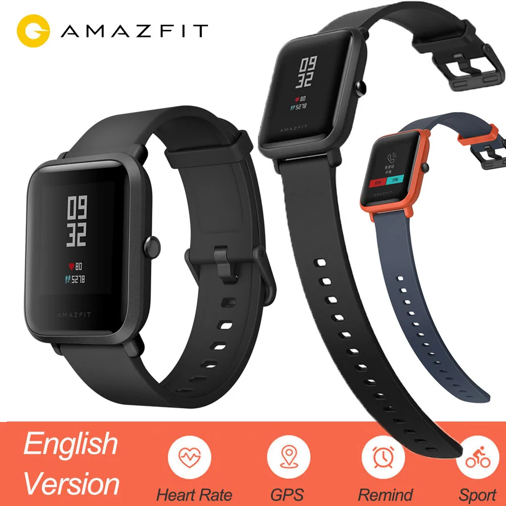Xiaomi SmartWatch Amazfit Bip gps Huami 3ATM водонепроницаемые Смарт-часы Amazfit beep 45 дней в режиме ожидания спортивные PK GTR приложения