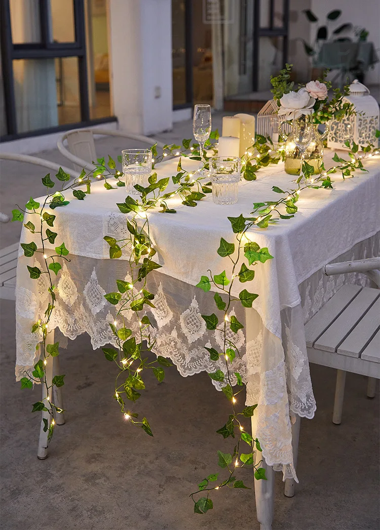 Уличная гирлянда на солнечной батарее с кленовыми листьями водонепроницаемая