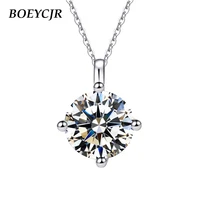 boeycjr 925 silver 1ct2ct3ct f color moissanite snow flower vvs elegant wedding pendant necklace for women anniversary gift