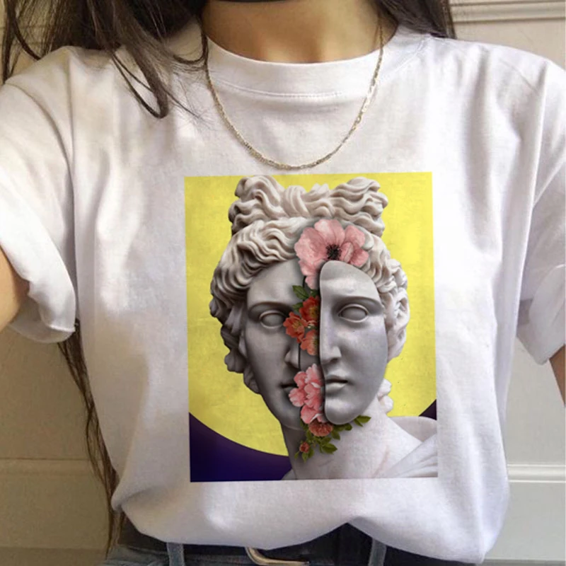 Vaporwave эстетическое 90s модные футболки для женщин Harajuku Ullzang футболки Графический Забавный мультфильм футболка Топ-безрукавка в уличном стиле женский