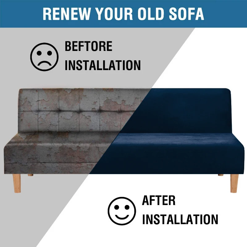 Бархатная ткань чехол для дивана темного цвета эластичное противопылевое прямое