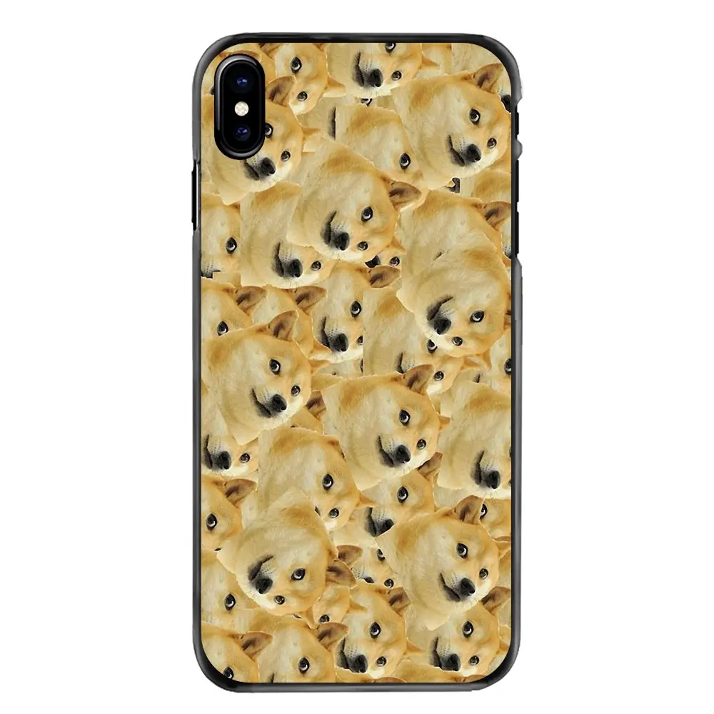 For iPhone 4 4S 5 5S 5C SE 6 6S 7 8 Plus X XR XS Max iPod Touch Happy Doge With It Kawaii Pattern Collage Hard Phone Cover |