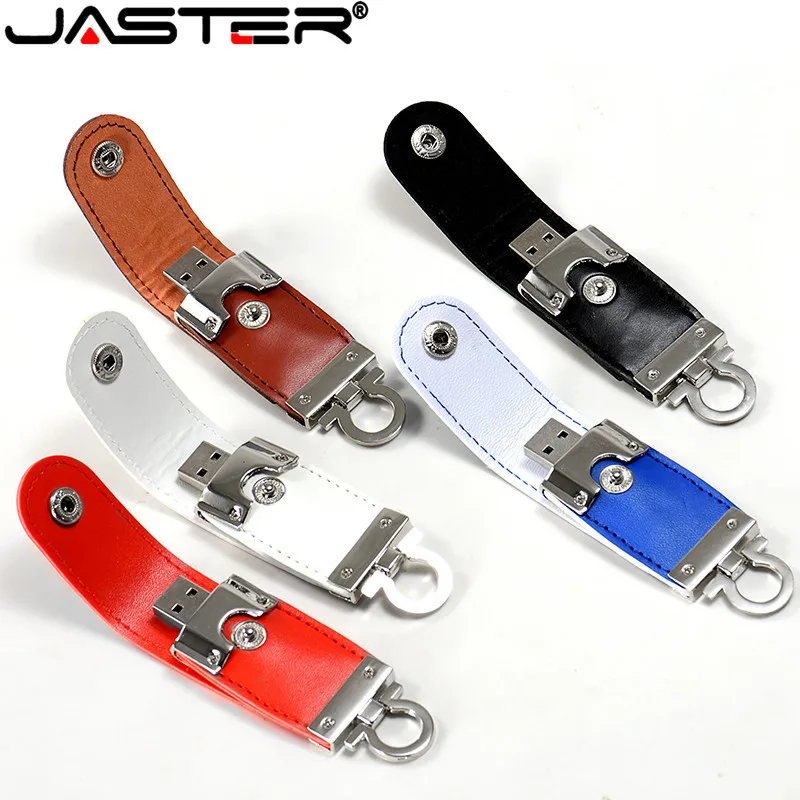 JASTER настраиваемый логотип металлический Кожаный USB 2 0 флэш накопитель 4 ГБ 8 16 32 64