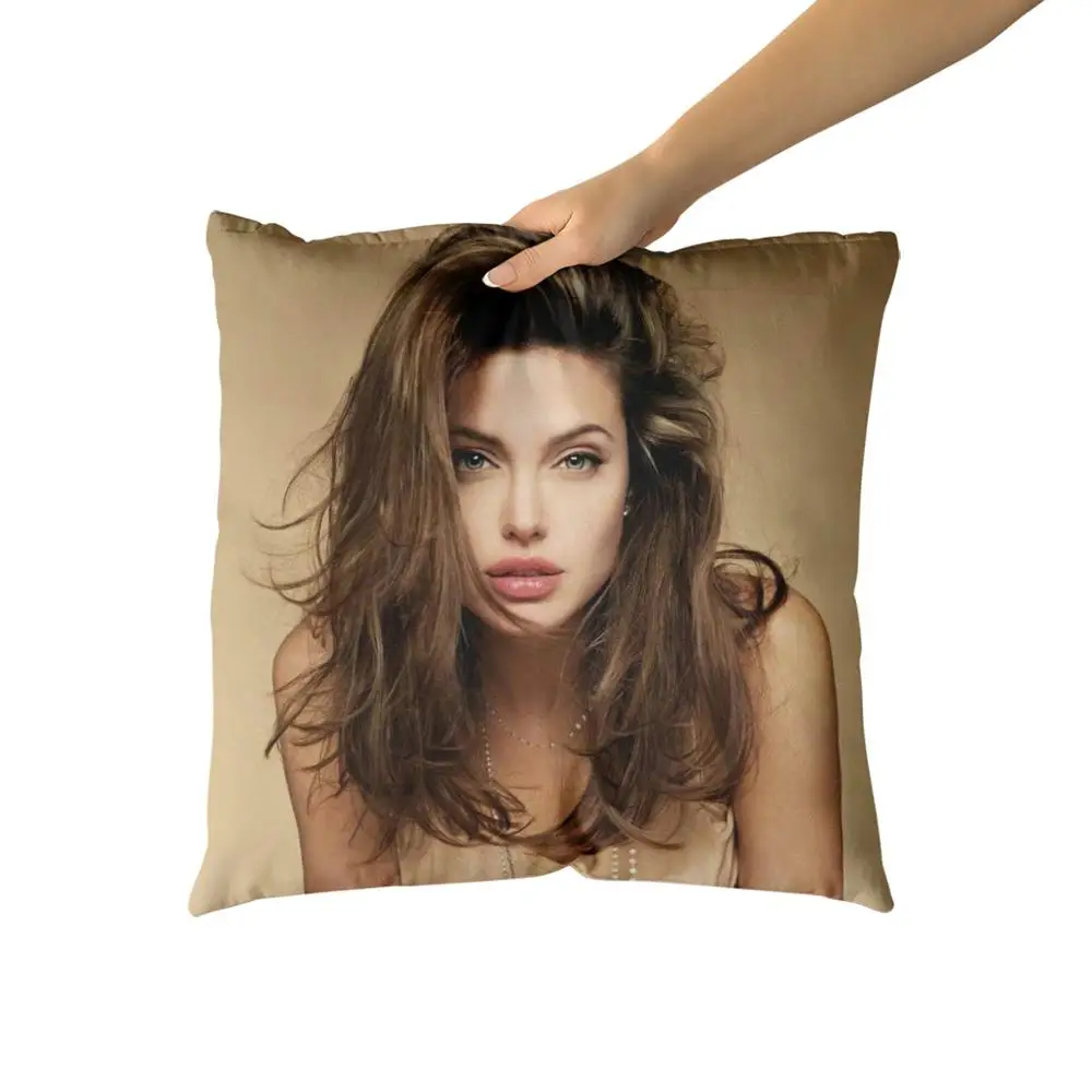 Анджелина Джоли хлопчатобумажные парусиновые наволочки на заказ для диванных