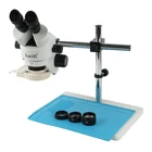 Бинокулярный стереомикроскоп WF10X20 мм с непрерывным увеличением 3,5x-90X, светодиодный светильник, линза 0,5x 1X 2X для ремонта телефонов, печатных плат, SMD