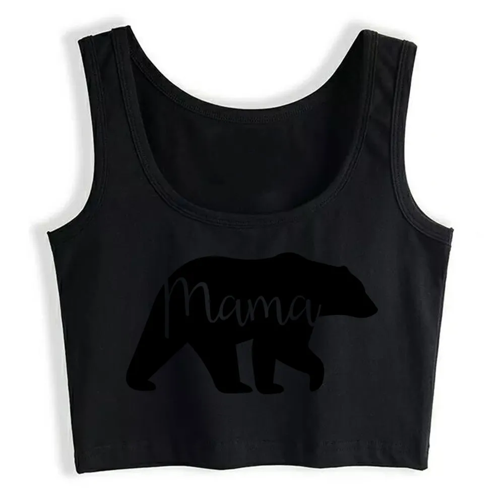 

Crop Top Female Mama Bear Street Vintage Custom Yoga Vest Tank Top