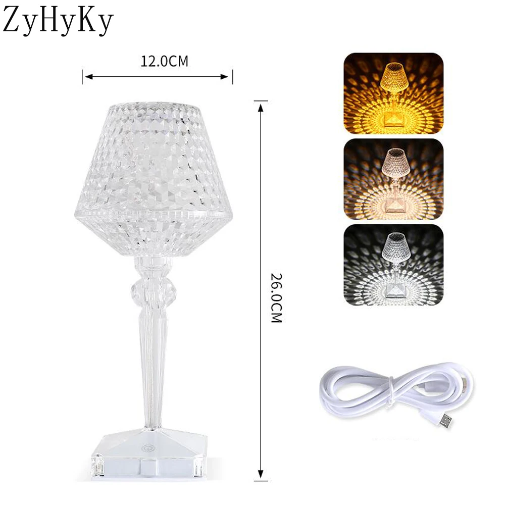 

Хрустальная настольная лампа, 3 меняющихся цвета, прикроватная лампа с сенсорным управлением, с зарядкой от USB, ночник с сенсорным управлени...