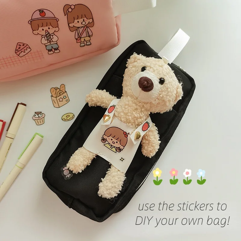 

Kawaii Soft Bear Doll Pencil Bag Big Storage Cute Pencil Case Children Students Gift Creative School Office Supplies
