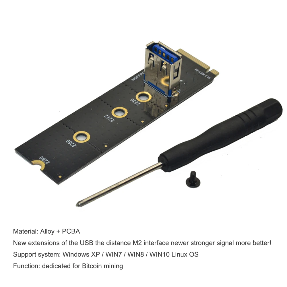 

M.2 to PCI-E X16 Slot Adapter Card NGFF Pcie Riser Card NVME VGA Extension Cable 4Pin 6Pin SATA for Miner Mining