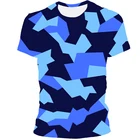 2021 Новый 3D Футболка Мужская Летняя Повседневная Камуфляж в камуфляжном стиле топ 3D быстросохнущая Футболка с принтом