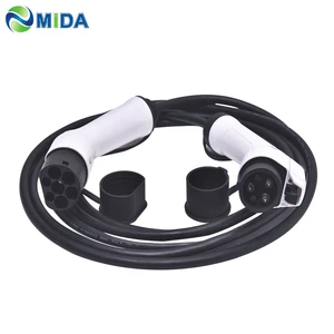 smart charger cable 32amp 5 meter j1772 type 1 to type 2 connector for ev charging station free global shipping