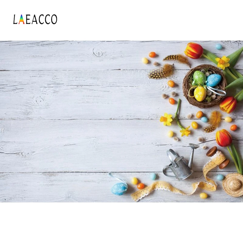 Laeacco пасхальные яйца цветы деревянная доска кукла фотографии фоны индивидуальные фотографические фоны для фотостудии