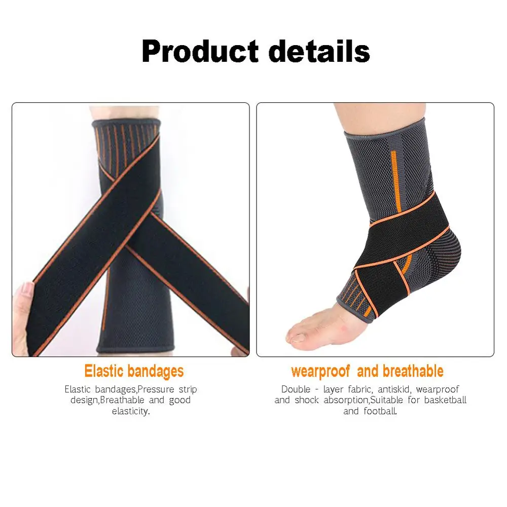 Компрессионная поддерживающая повязка на лодыжку эластичная для восстановления