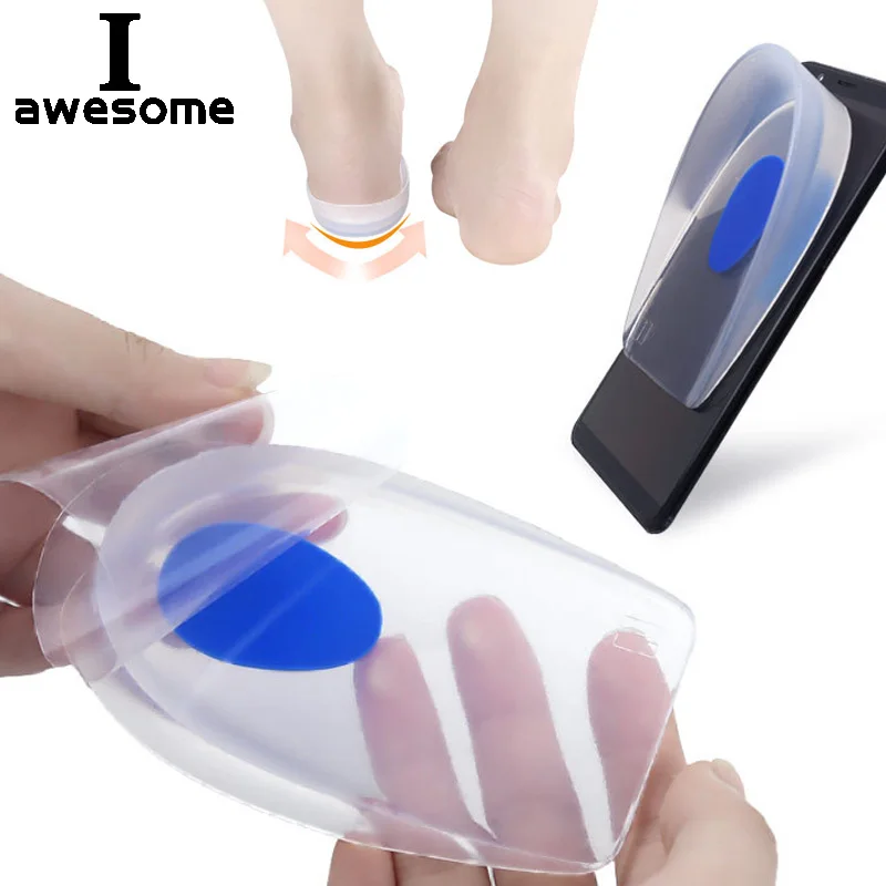 1Pair Silicone Gel Heel half Cushion Insoles Soles Relieve Foot Pain Protectors U-Shaped High Pads for Women | Обувь