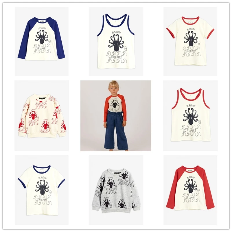 Весна лето 2020 новинка детская одежда футболка с узором MR Octopus для мальчиков и