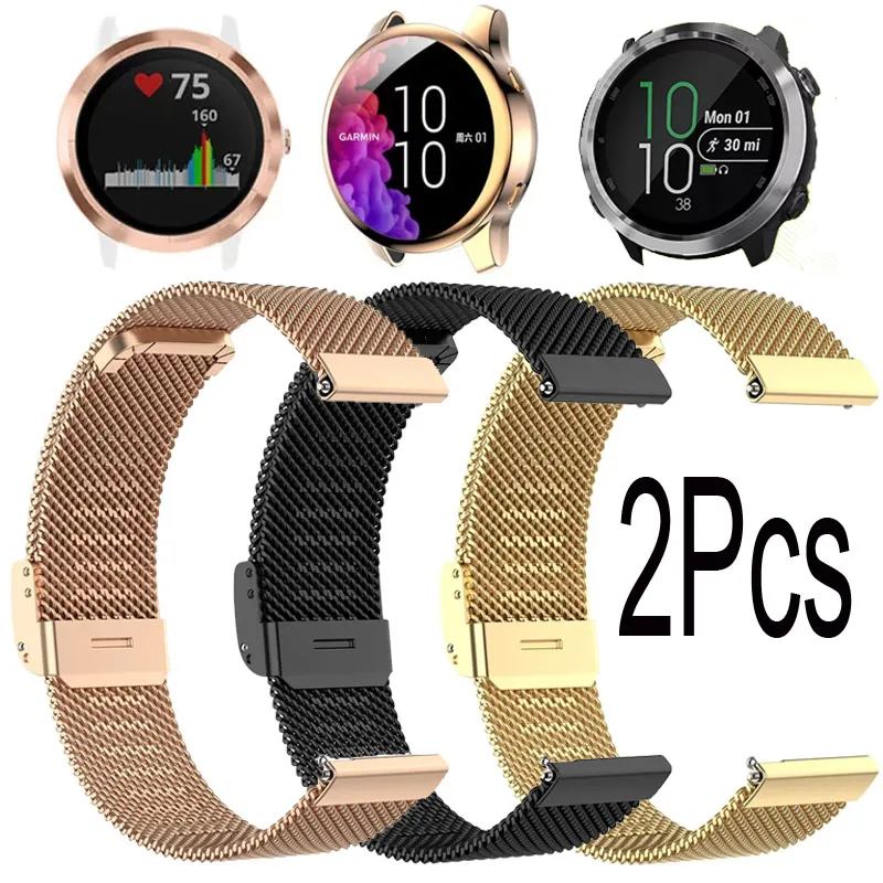 Ремешок для смарт часов Garmin Vivoactive 3 Music Forerunner 645/245/245 м Vivomove HR Миланский ремешок из