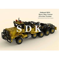 moc oshkosh m911 heavy tractor 10x8 extra large trailer transporter building blocks compatible with lego