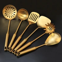stainless steel kitchen utensil premium non stick heat resistant gold cooking tools spatula soup ladle colander dishwasher safe