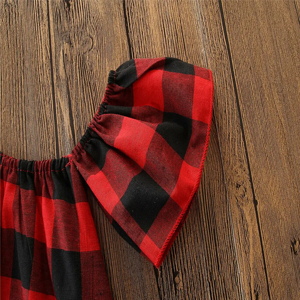 Летние комплекты одежды из 3 предметов для девочек модные топы принцессы в клетку