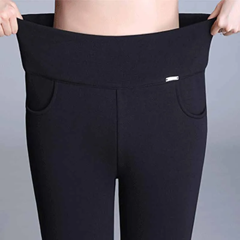 

2021 Winter Women Pants Fleece Leggings High Waist Pencil Black Thick Velvet Wool Girls Trousers Fashion Casual Ladies Pants