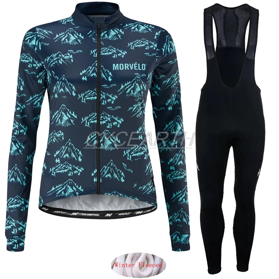 Женский комплект одежды для велоспорта morвелосипед зимняя теплая флисовая