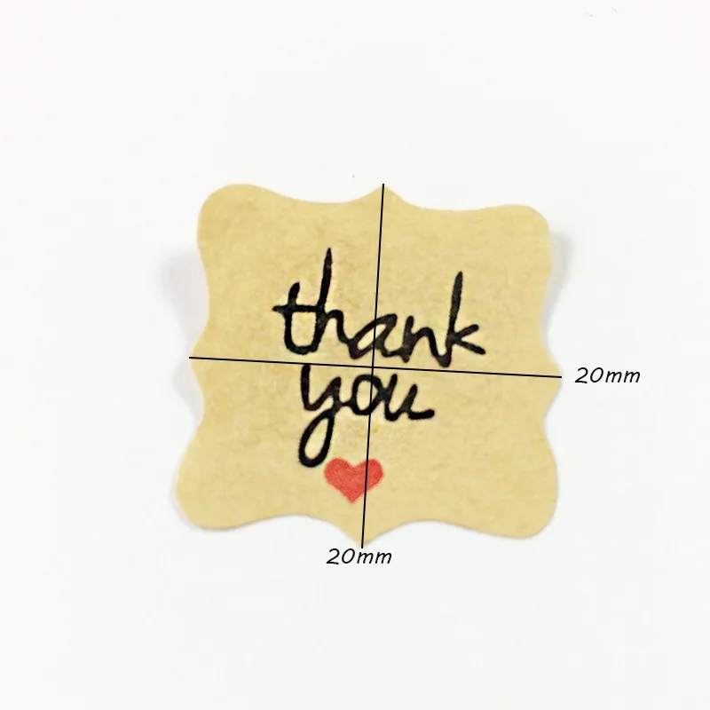 1200 шт./лот крафт-бумага спасибо упаковочная этикетка Уплотнительная наклейка