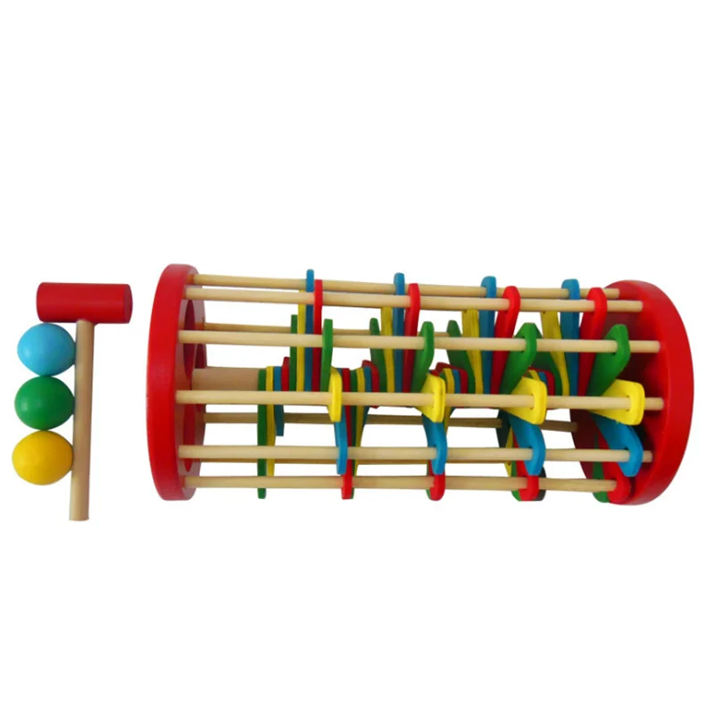 

Wooden Toys Batting Ladder Hand Knock The Ball Mathematics Early Educational Colorful Toys For Children Kids Baby