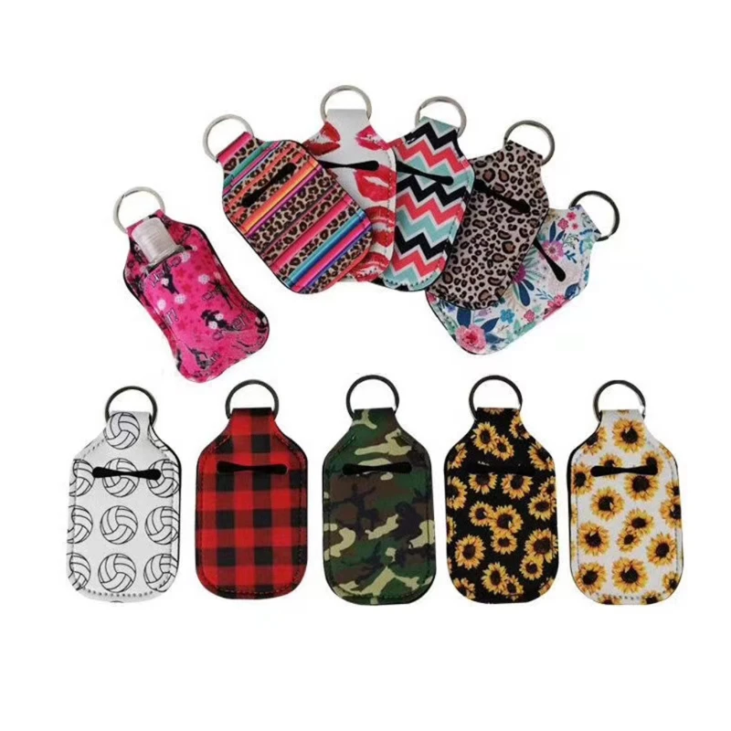 

Empty Refillable Bottle and Holder Keychain Wristlet Kits Sanitizer Dispenser 667D