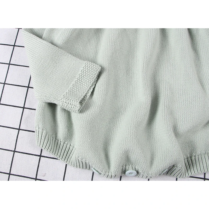 

New 2020 Autumn Winter Girl Long Sleeve Sweet Knitted Sweater Dress Girls Rompers For Girls Kids Pure Color Sweater Rompers