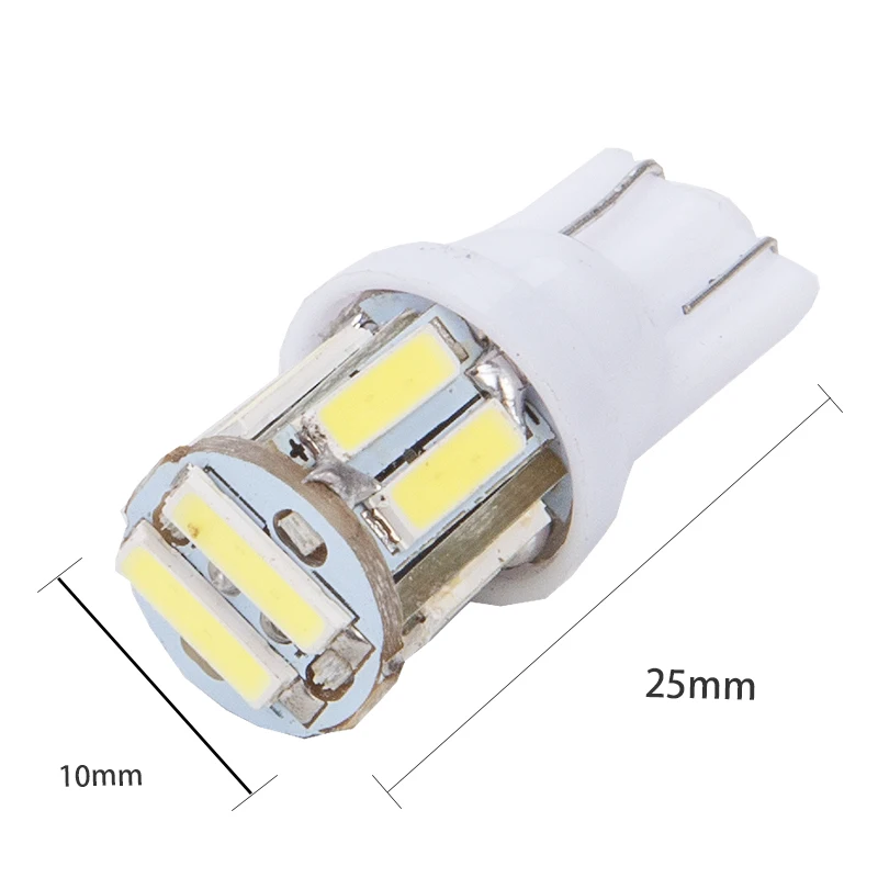 RXZ 10 шт. W5W светодиодный T10 7020 SMD для парковочные фары автомобиля Габаритные лампы