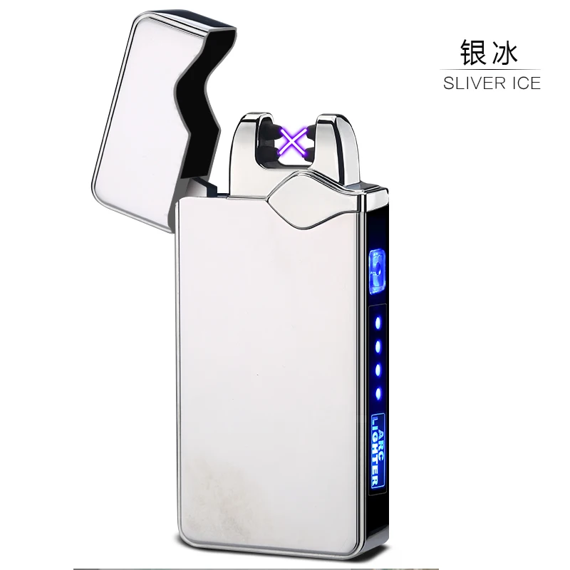 5 Horse Light Lightning дисплей электрическая зажигалка USB зарядка электронная импульсная Зажигалка двойная дуговая плазменная Зажигалка Ветрозащитная зажигалка - Цвет: 5